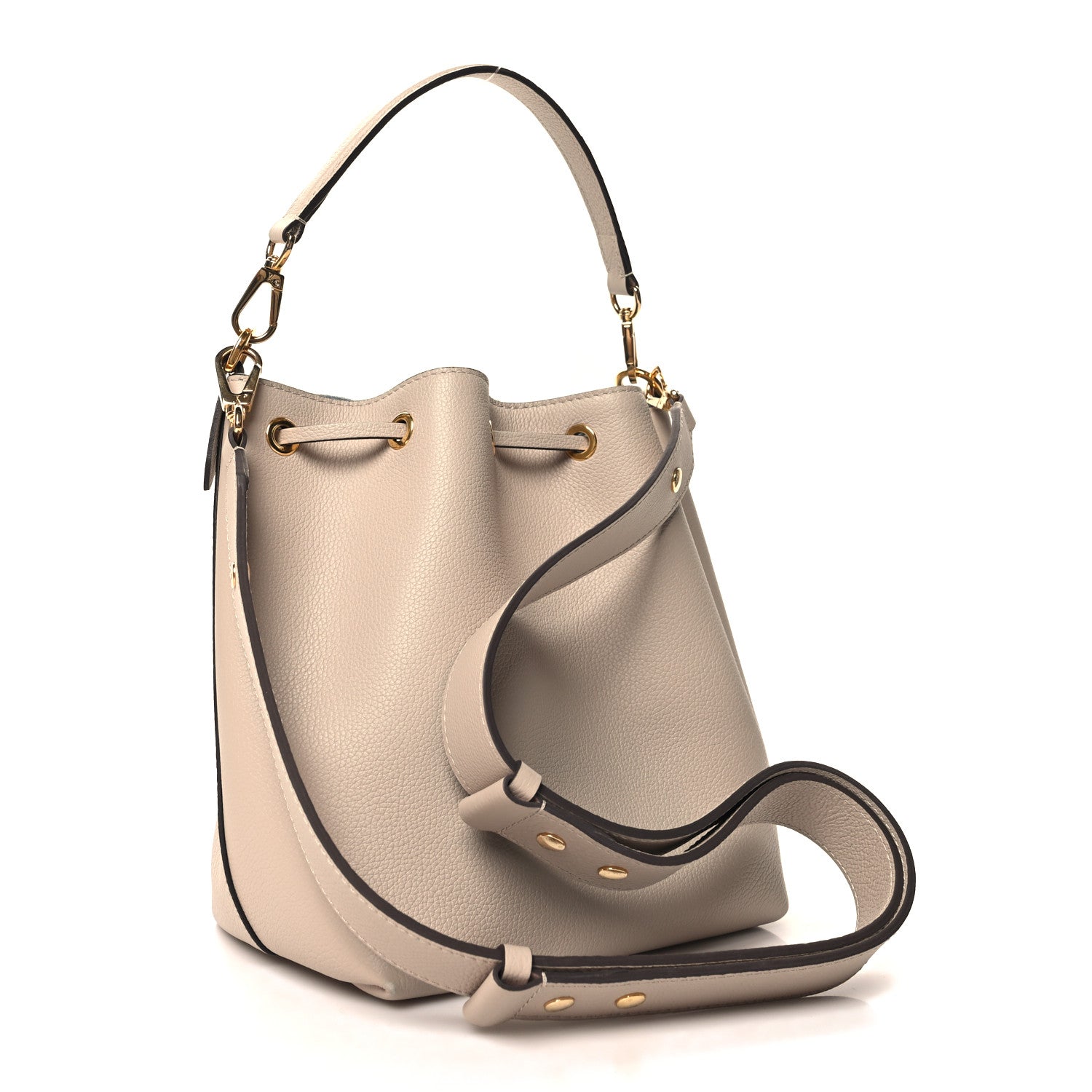 Louis Vuitton Calfskin Lockme Bucket MM Greige 4 of 11