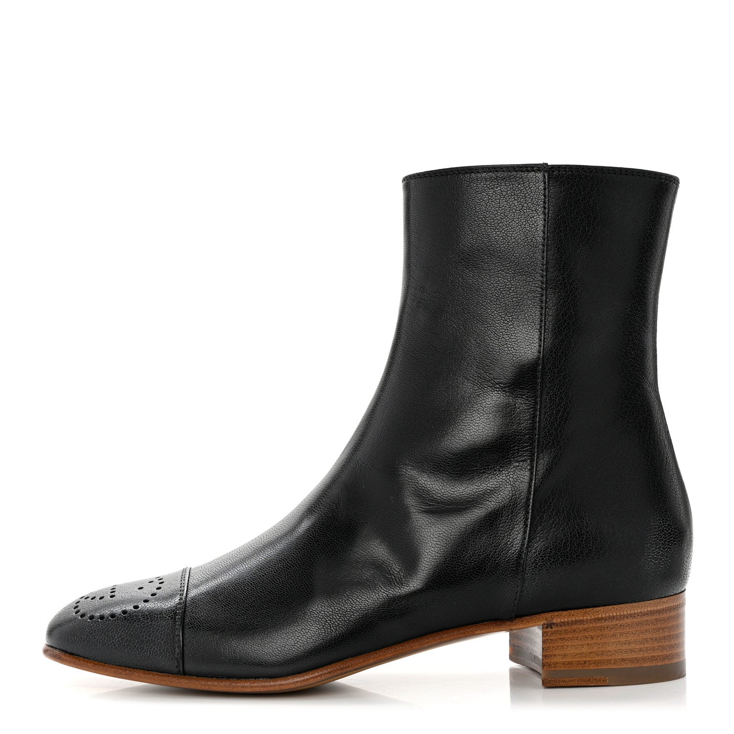 Gucci Goatskin Hills Logo Ankle Boots 38 Black 1 of 9