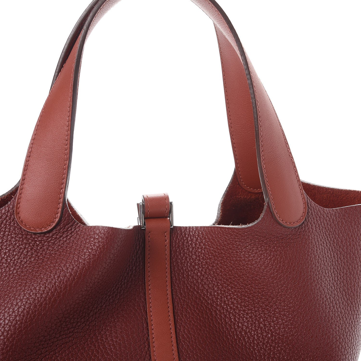 Hermes Taurillon Clemence Swift Picotin Lock 22 MM Rouge H Brique 8 of 9