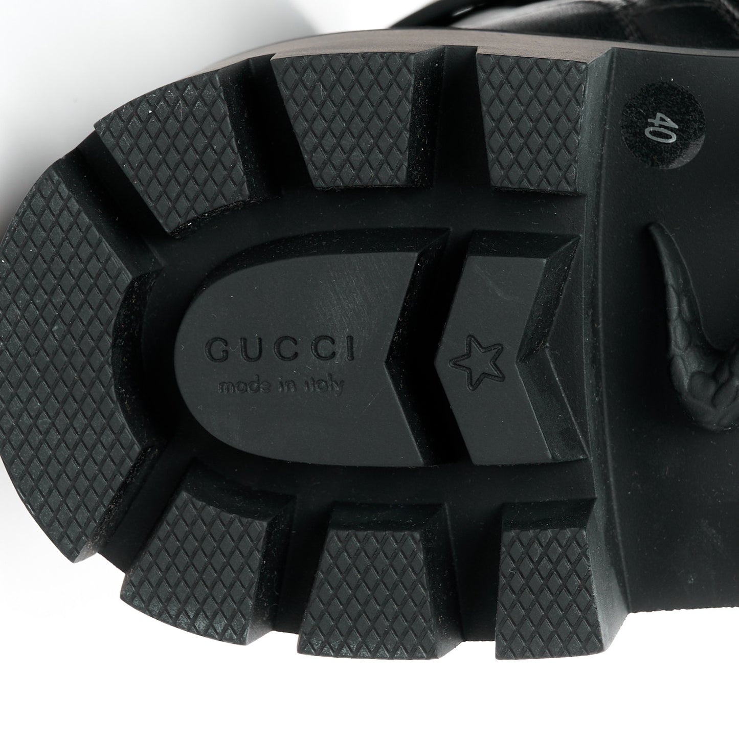 Nappa Frances GG Matelasse Platform Combat Boots 40 Black