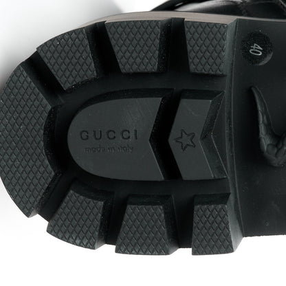Gucci Nappa Frances GG Matelasse Platform Combat Boots 40 Black 7 of 10
