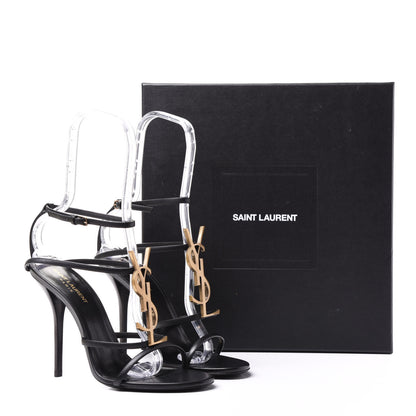 Saint Laurent Calfskin Cassandra 110 Sandals 39 Black 8 of 8