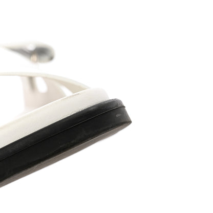 Hermes Calfskin Mens Chypre Sandals 45 White 16 of 24