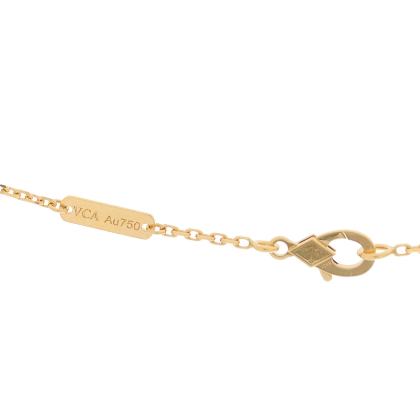18K Yellow Gold Diamond Vintage Alhambra Pendant Necklace