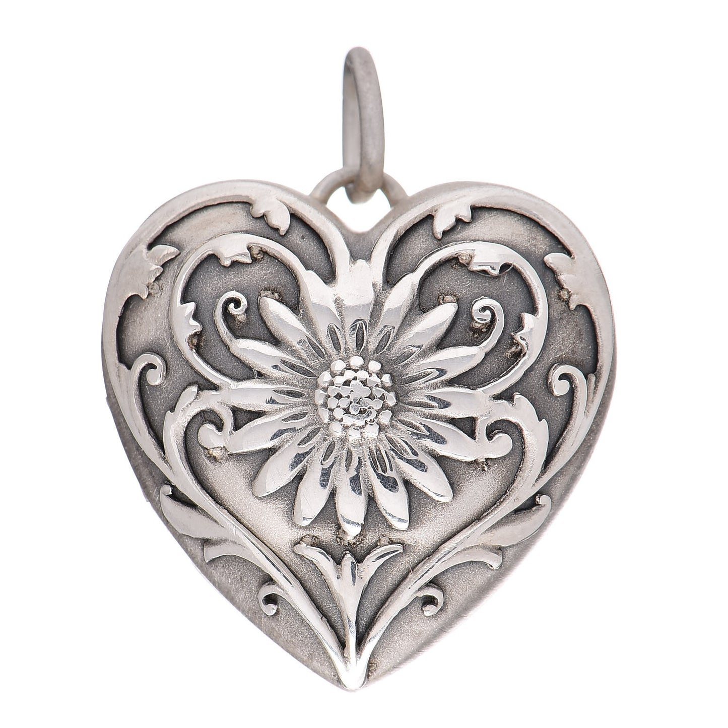 Sterling Silver Ziegfeld Daisy Heart Locket Pendant