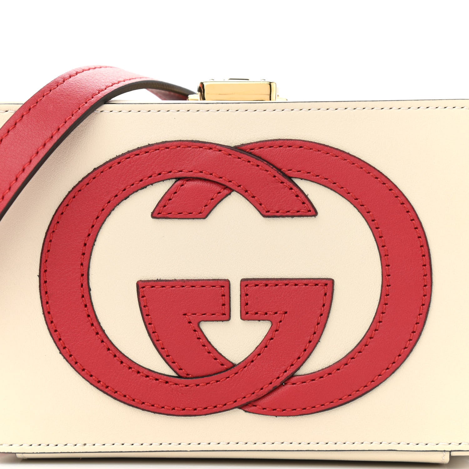 Gucci Vitello Eclipse Mini Interlocking G Shoulder Bag Mystic White Hibiscus Red 8 of 13