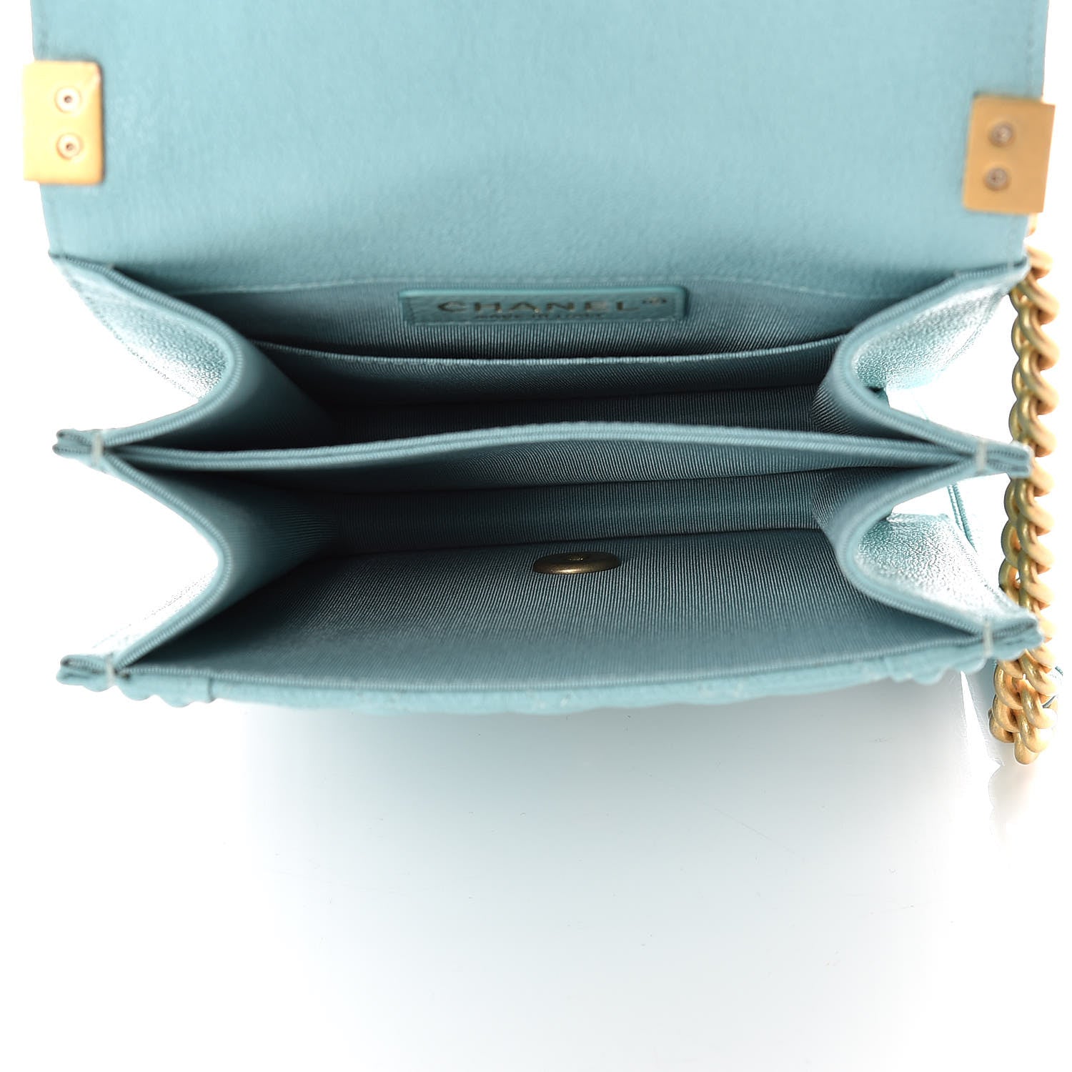 Chanel Caviar Quilted North South Boy Flap Light Blue 7 of 10