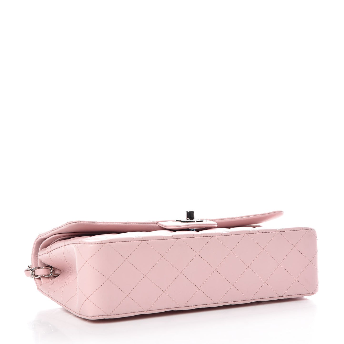 Lambskin Quilted Medium Double Flap Light Pink