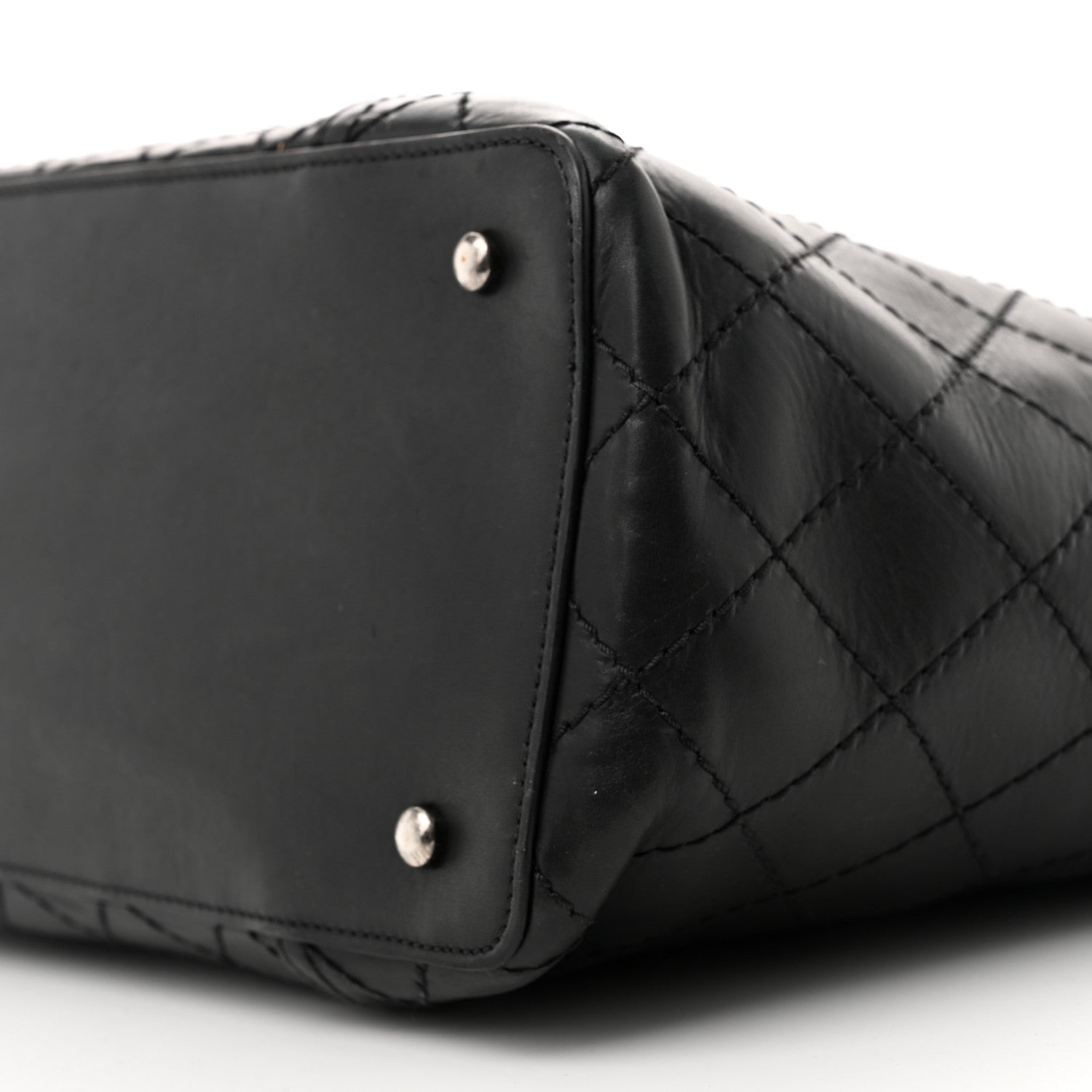 Chanel Lambskin Stitched Shopping Tote Black 10 of 13