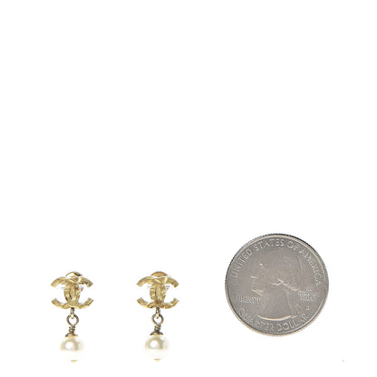 Chanel Pearl CC Drop Earrings Gold 2 of 4