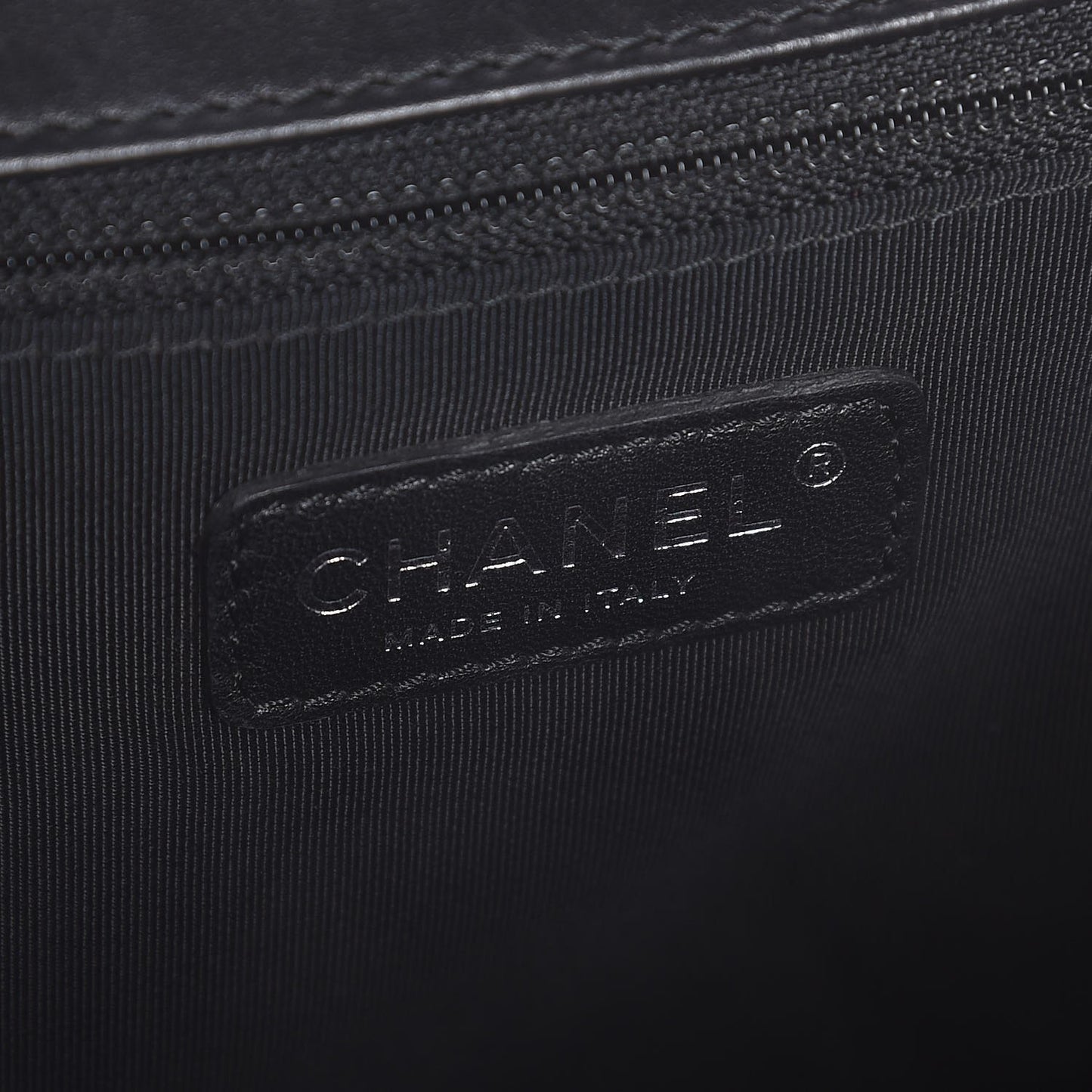 Calfskin Quilted Large Boy Flap Black