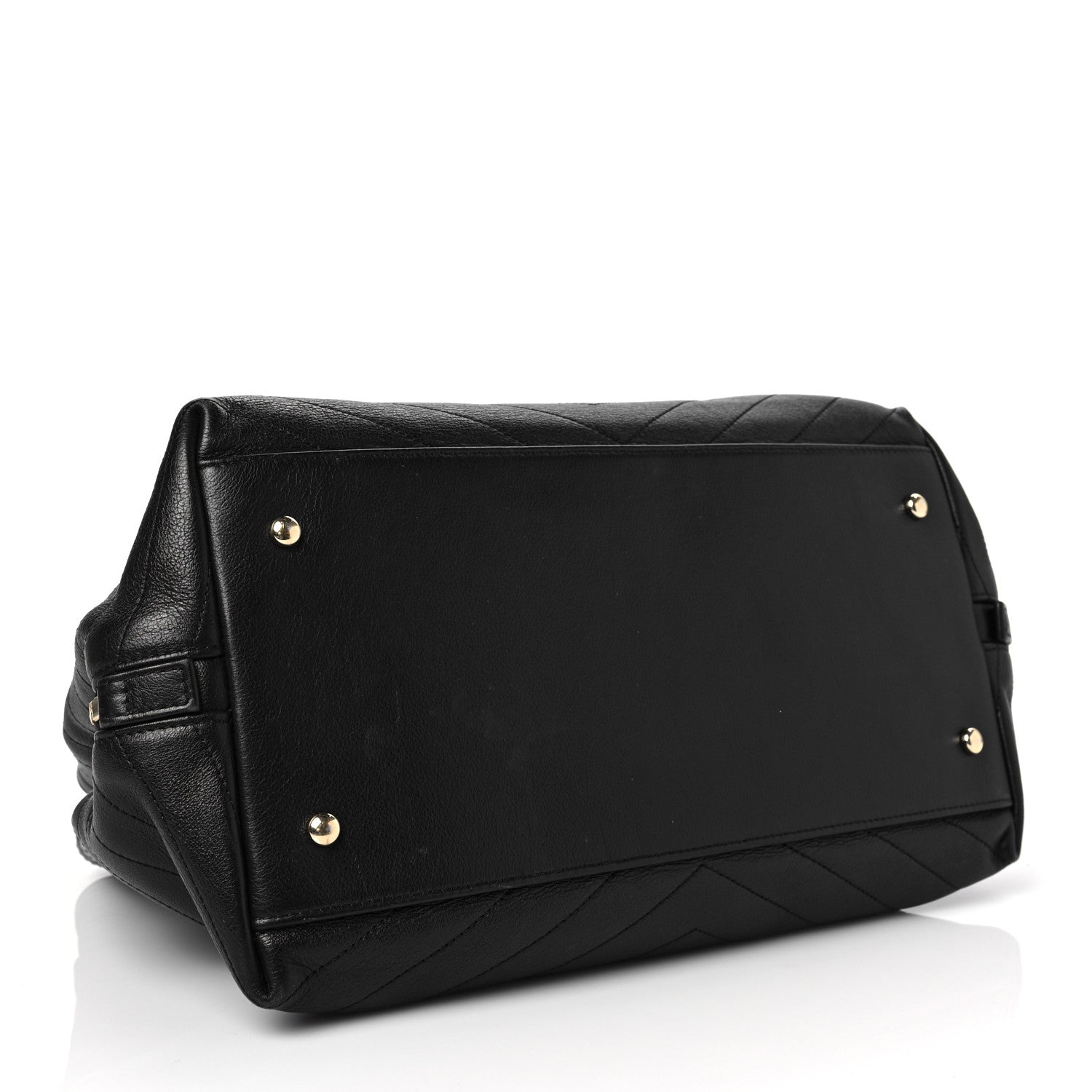 Chanel Calfskin Stitched Large Chevron Chic Shopping Bag Black 4 of 9