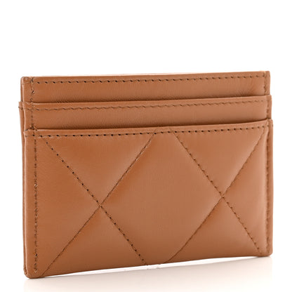 Chanel Lambskin Quilted Chanel 19 Card Holder Brown 3 of 9