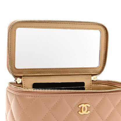 Chanel Lambskin Quilted Pearl Crush Small Vanity Case With Chain Beige 11 of 11