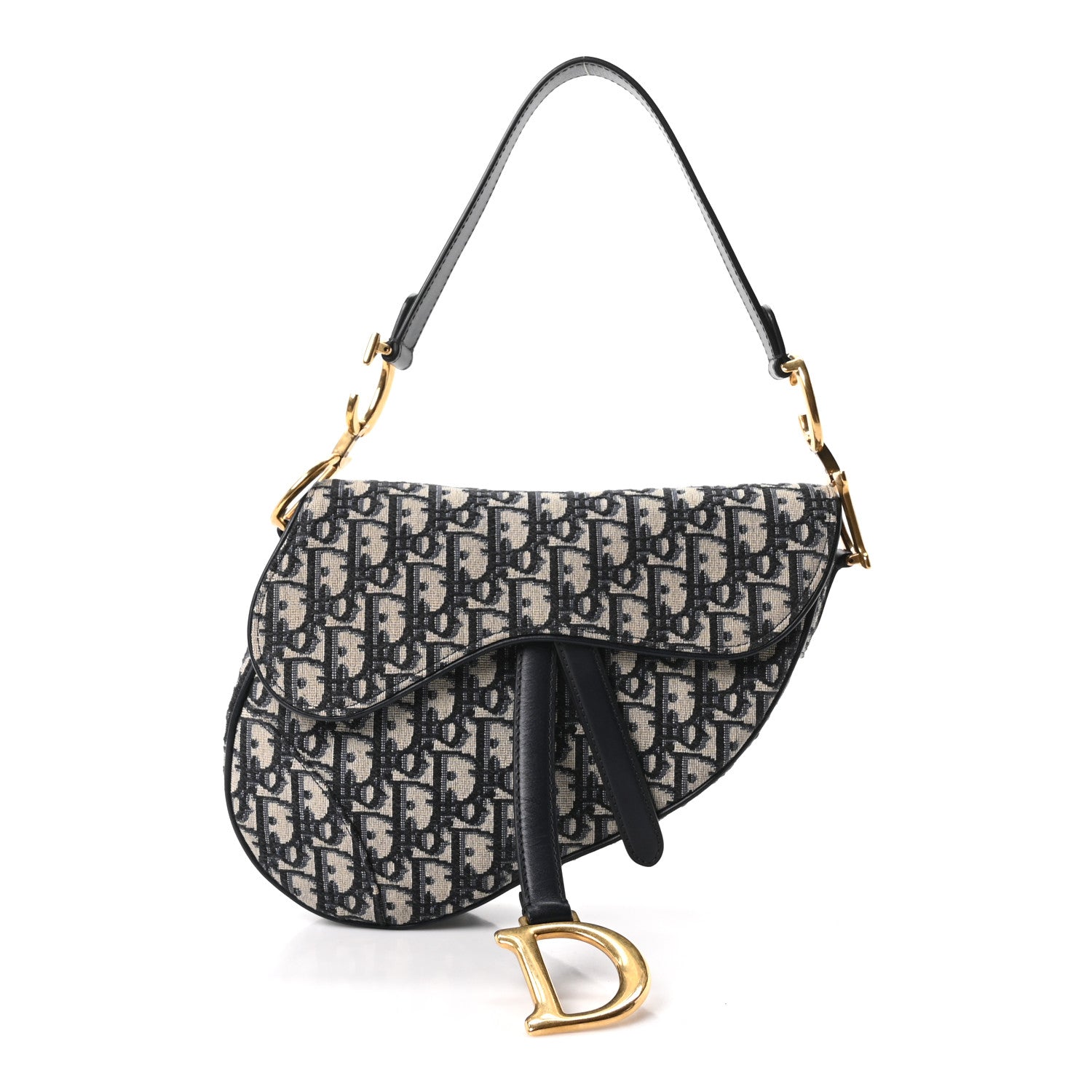 Christian Dior Oblique Saddle Bag Blue 1 of 10