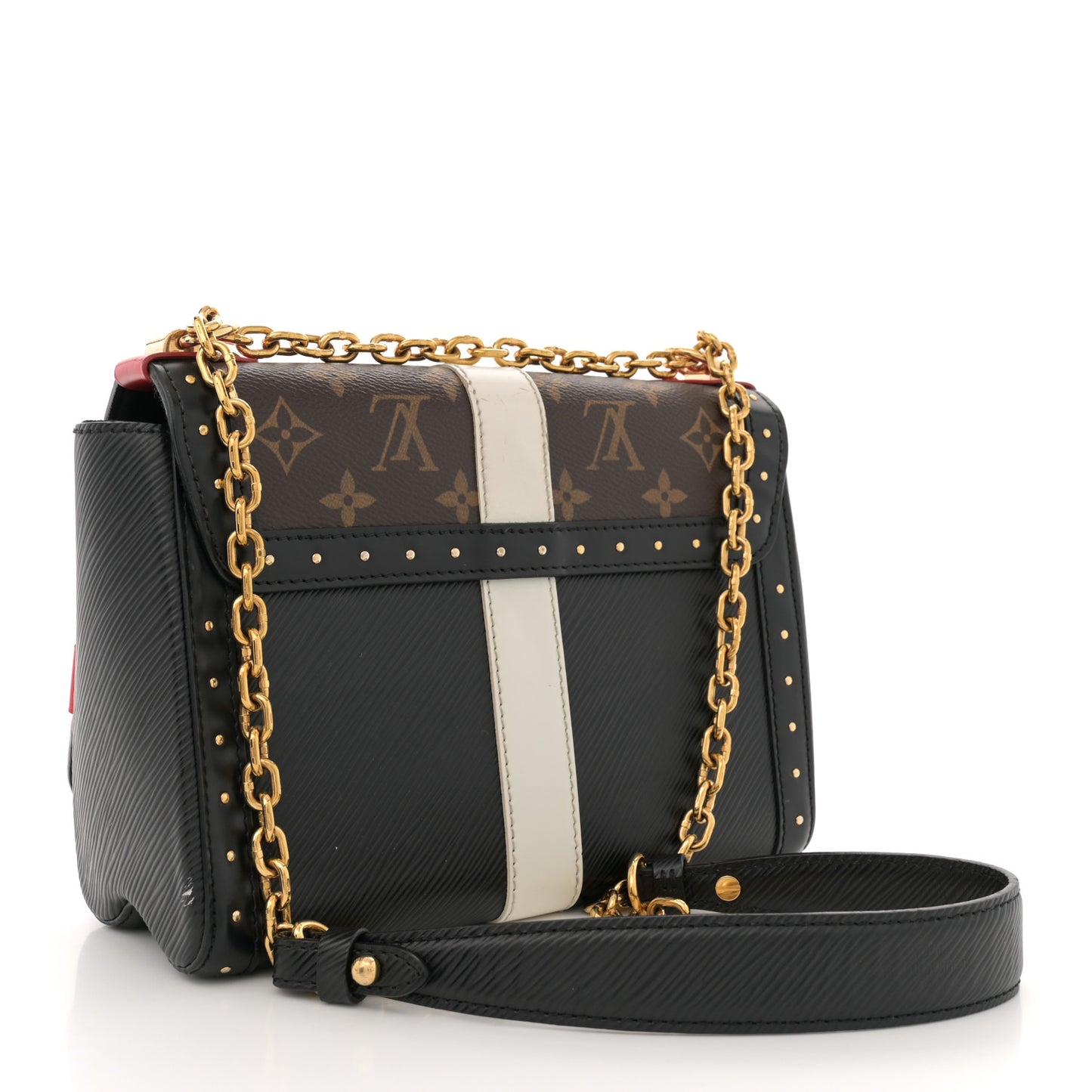 Epi Monogram Complice Trunks and Bags Twist Shoulder Bag MM Black