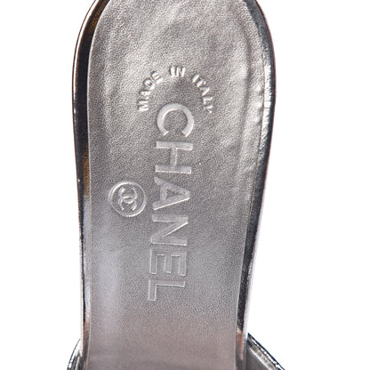 Chanel Metallic Goatskin CC Mules 38.5 Silver 11 of 13