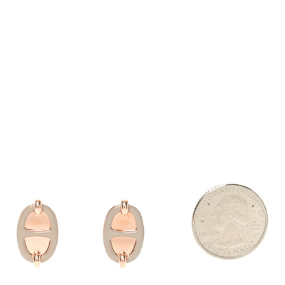 Hermes Enamel Mini Maillon Earrings Marron Glace 2 of 4