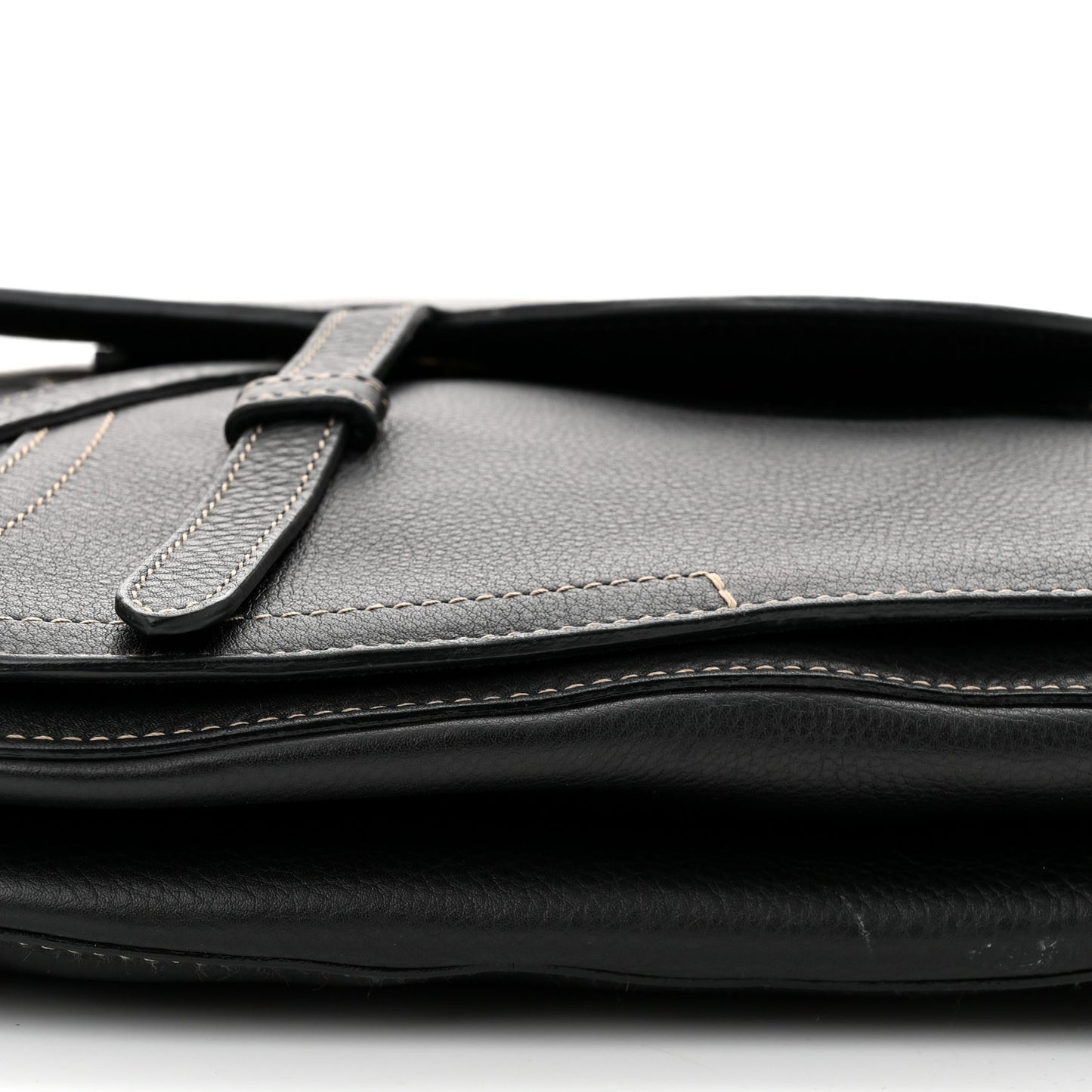 Calfskin Baudrier Saddle Bag Black