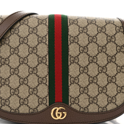 Gucci GG Supreme Monogram Web Small Ophidia Flap Messenger Bag Brown 8 of 15