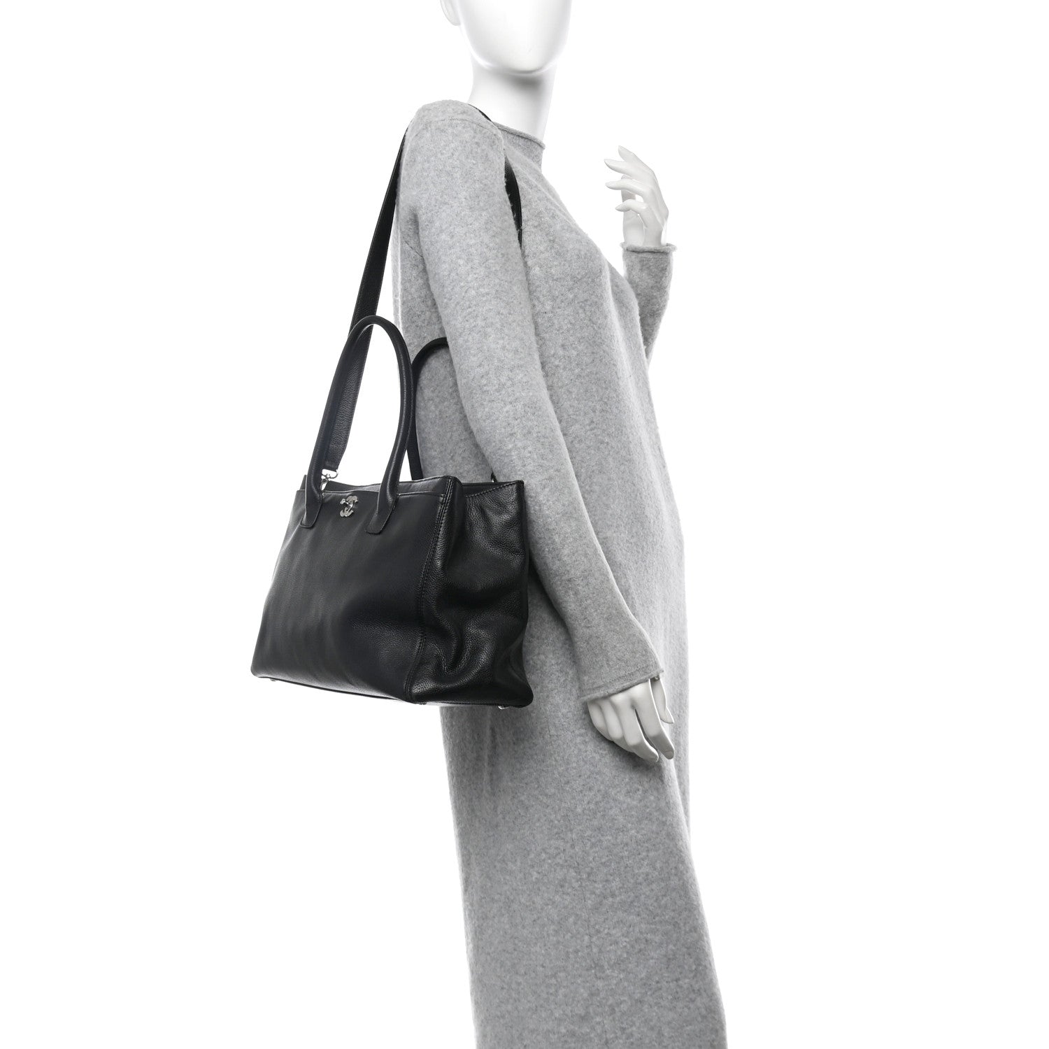 Chanel Calfskin Cerf Executive Shopper Tote Black 2 of 11