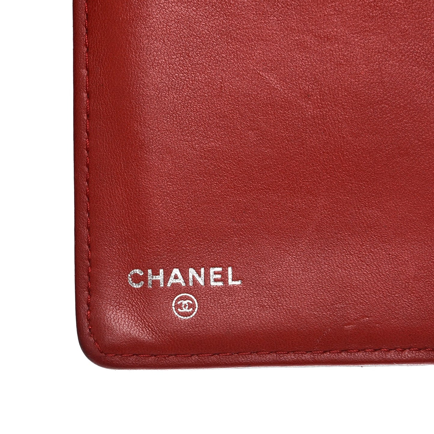 Lambskin Quilted Boy Yen Wallet Red