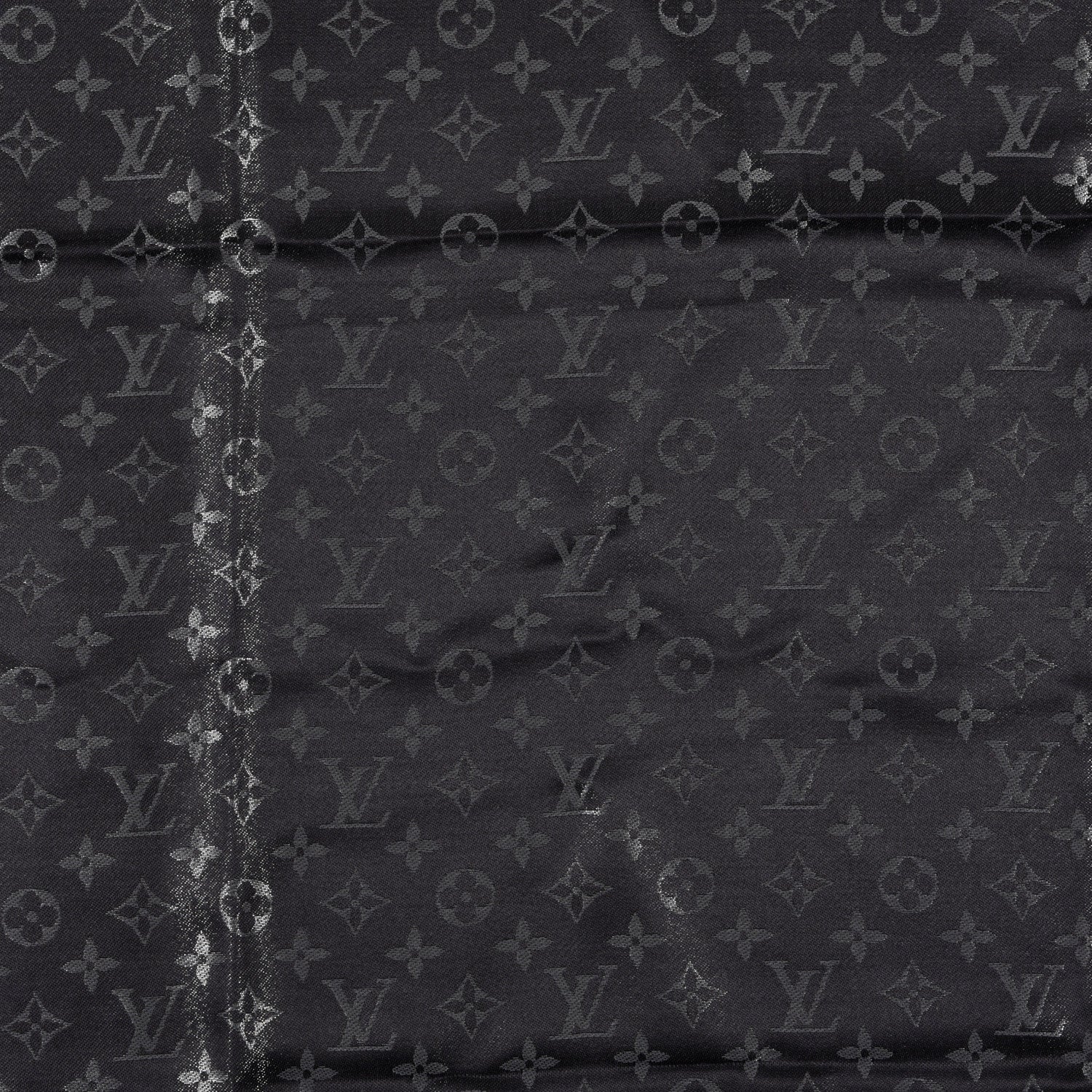 Louis Vuitton Silk Lurex Wool Monogram Shine Shawl Black 3 of 4