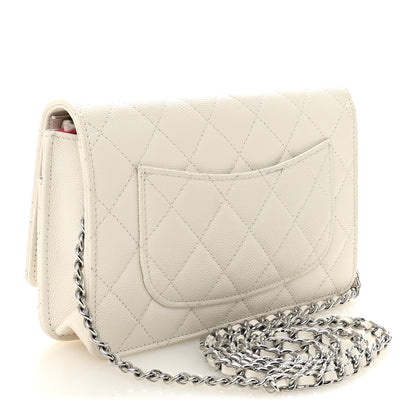 Chanel Caviar Quilted Chanel 19 Wallet On Chain WOC White Pink 3 of 11