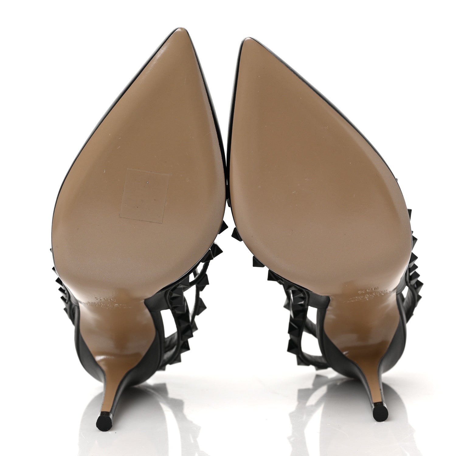 Valentino Garavani Calfskin Nappa Monochrome Rockstud Ankle Strap 100mm Pumps 35.5 Black 5 of 8