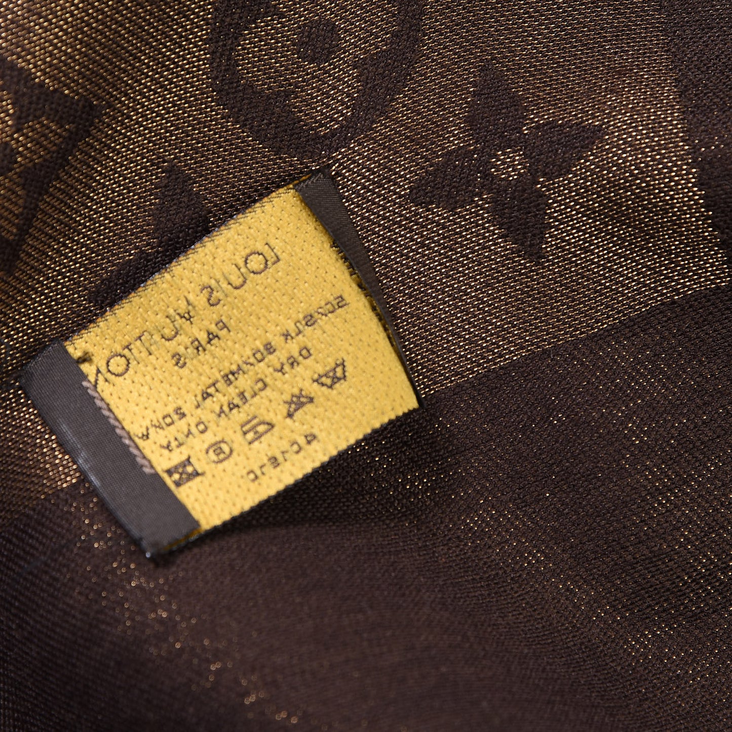 Silk Lurex Wool Monogram Shine Shawl Brown