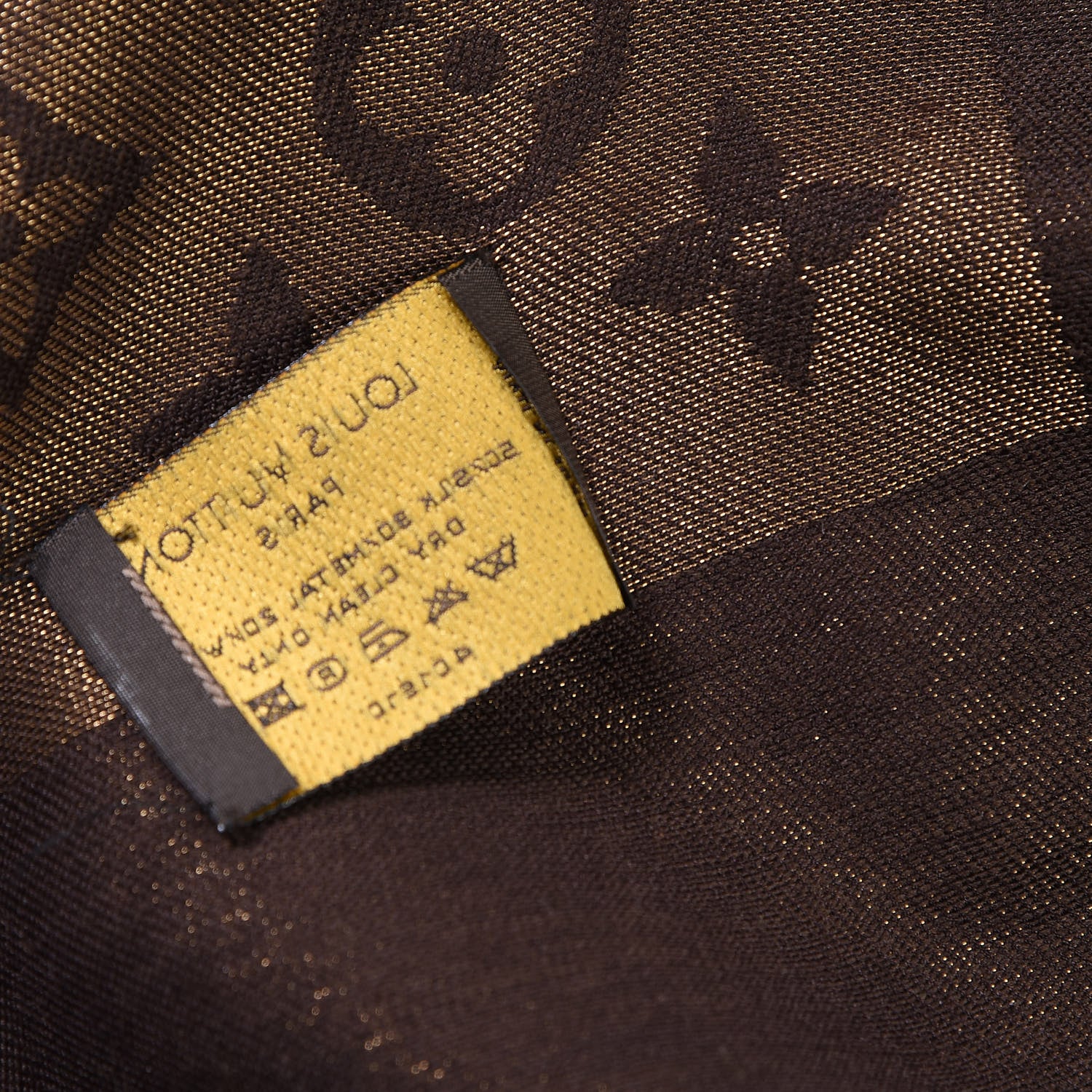 Louis Vuitton Silk Lurex Wool Monogram Shine Shawl Brown 16 of 16