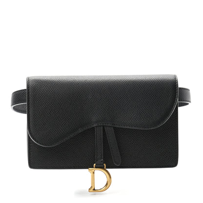 Christian Dior Grained Calfskin Saddle Belt Bag Black 1 of 9