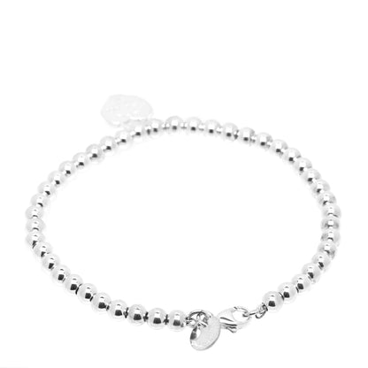 Tiffany Sterling Silver Enamel 4mm Return to Tiffany Heart Tag Bead Bracelet Red 2 of 6