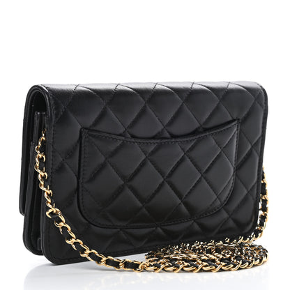 Chanel Lambskin Quilted Wallet On Chain WOC Black 3 of 13
