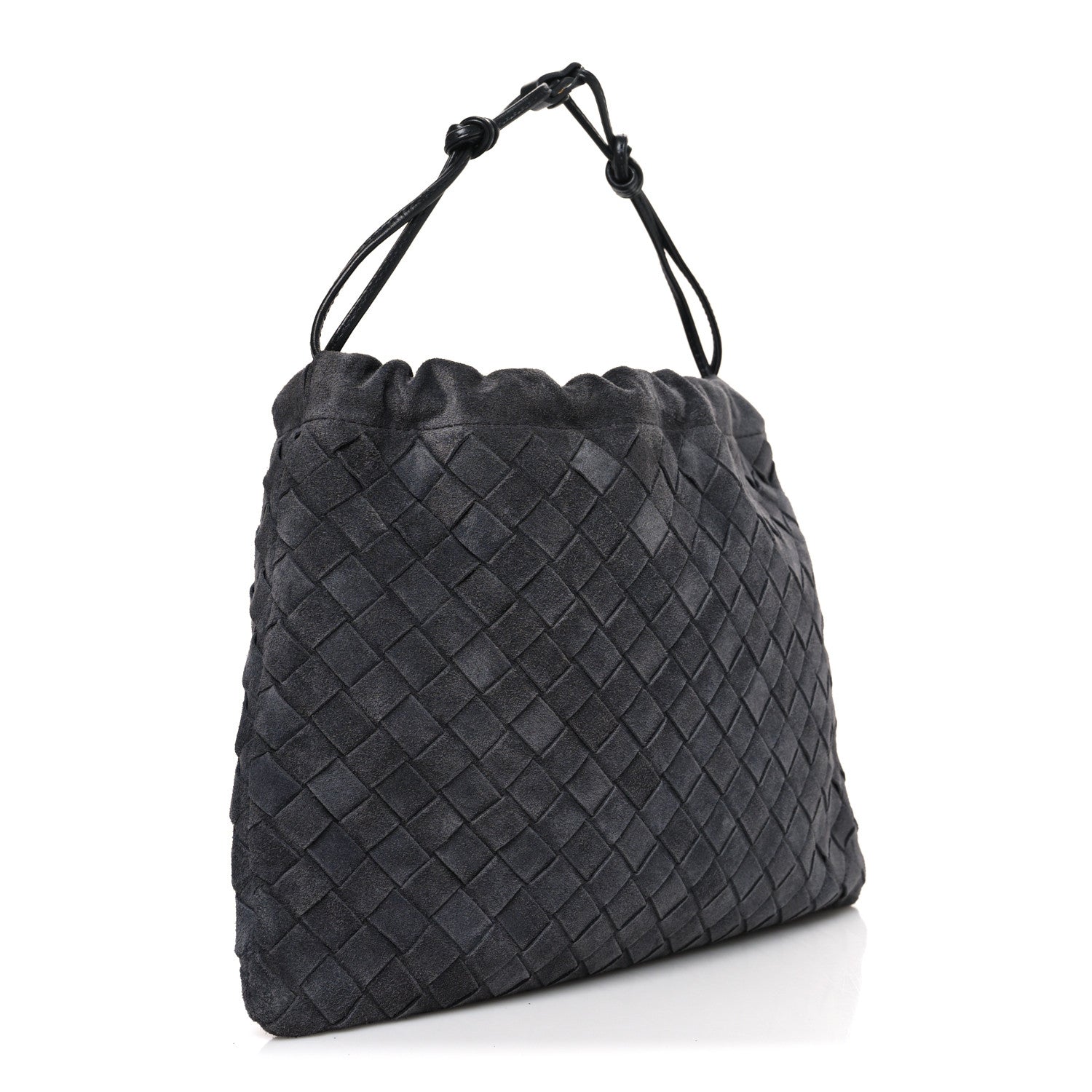 Bottega Veneta Suede Calfskin Intrecciato Medium Dustbag Grey 3 of 11