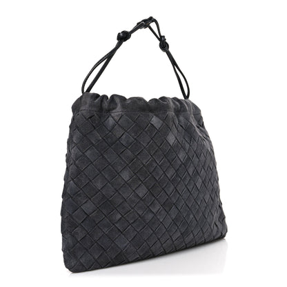 Bottega Veneta Suede Calfskin Intrecciato Medium Dustbag Grey 3 of 11