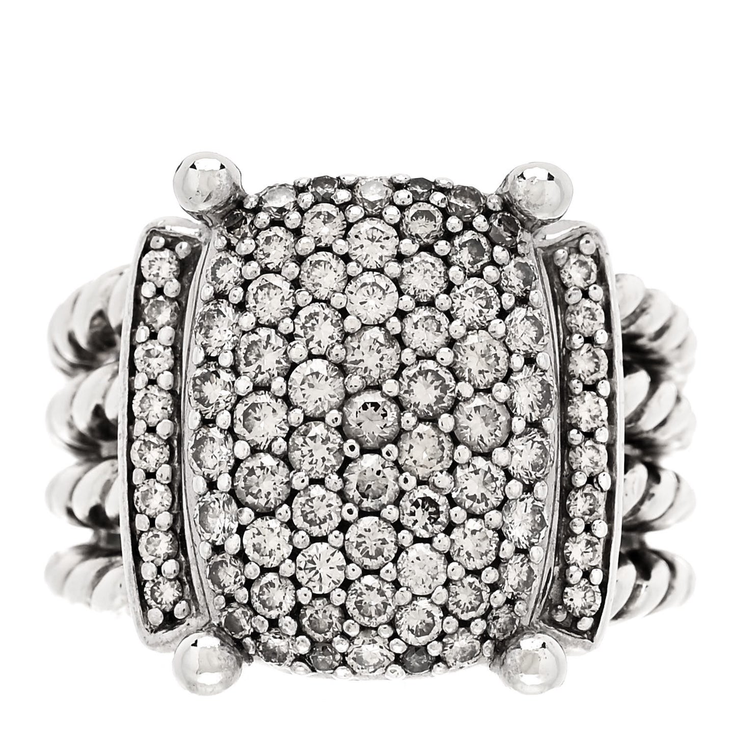 Sterling Silver Diamond 16mm Wheaton Ring 53 6.5