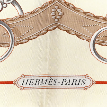 Hermes Silk Lift Profile Scarf 90 Creme Beige Gris 4 of 5