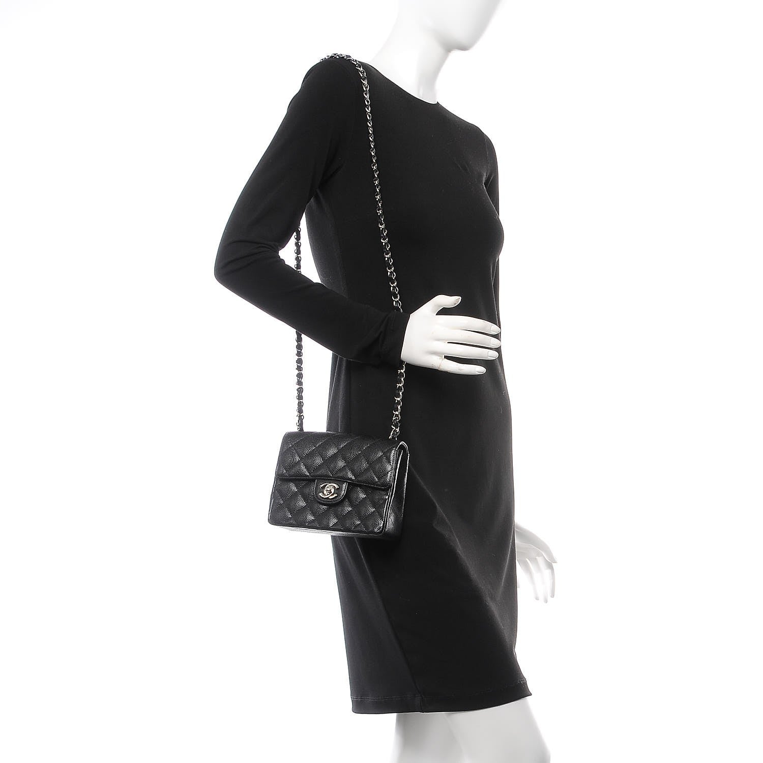 Chanel Caviar Quilted Mini Square Flap Black 2 of 12