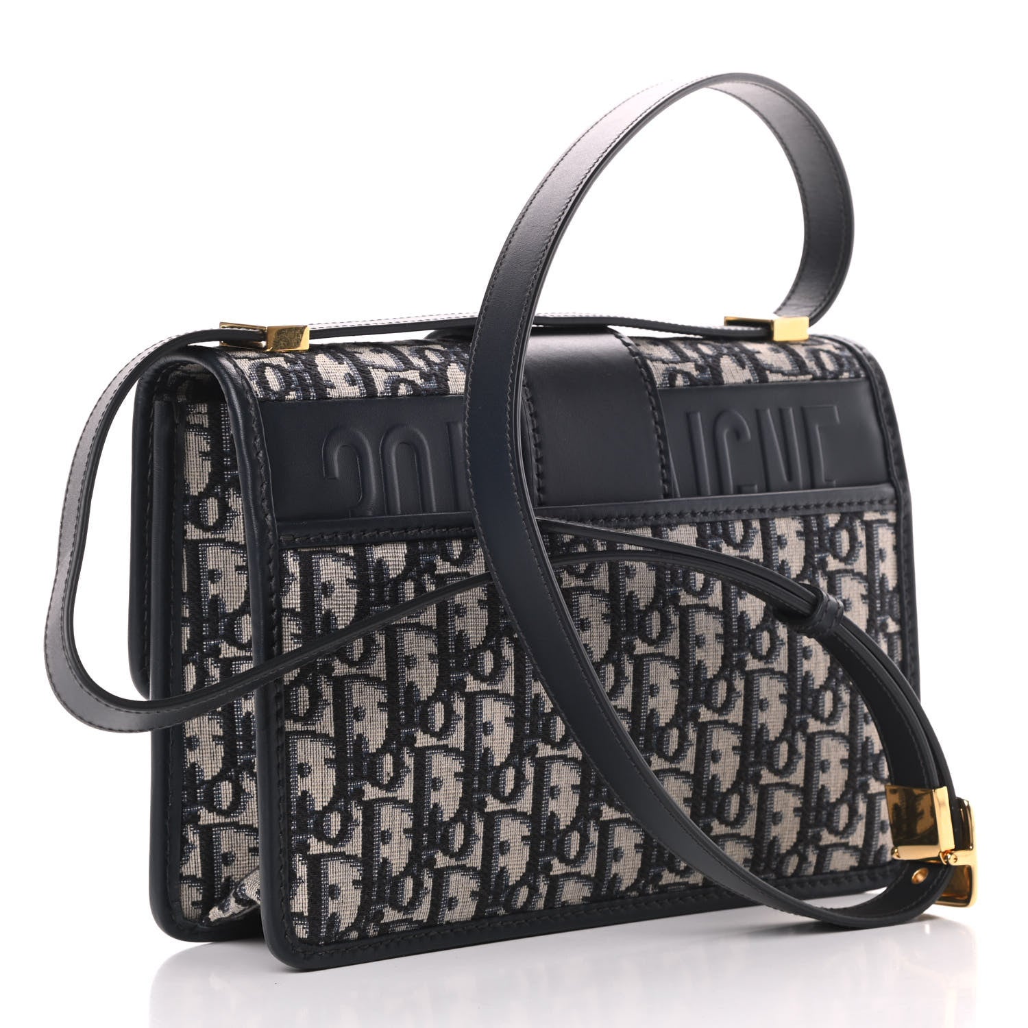 Christian Dior Oblique 30 Montaigne Flap Bag Blue 3 of 10