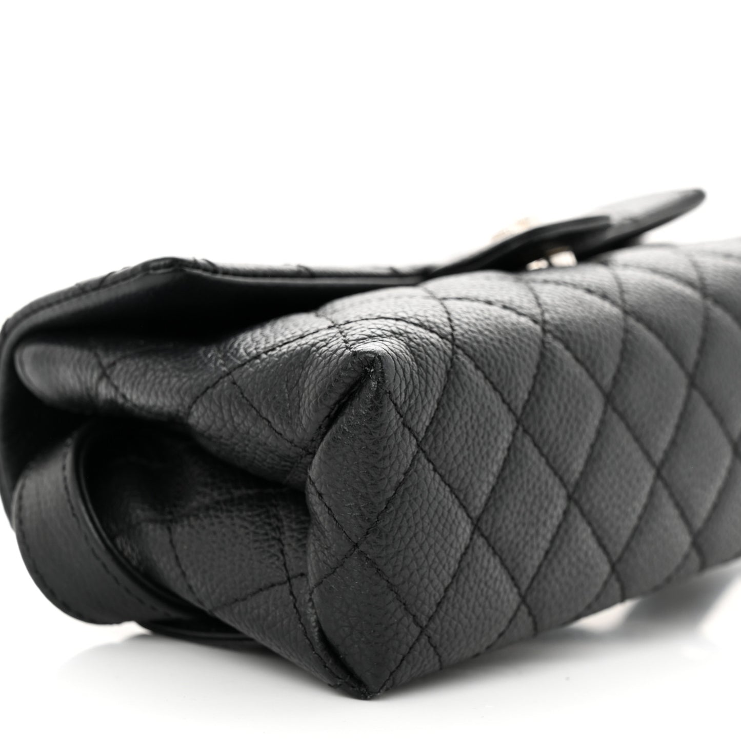 Grained Calfskin Quilted 2.55 Reissue Flap Belt Bag Clutch Black