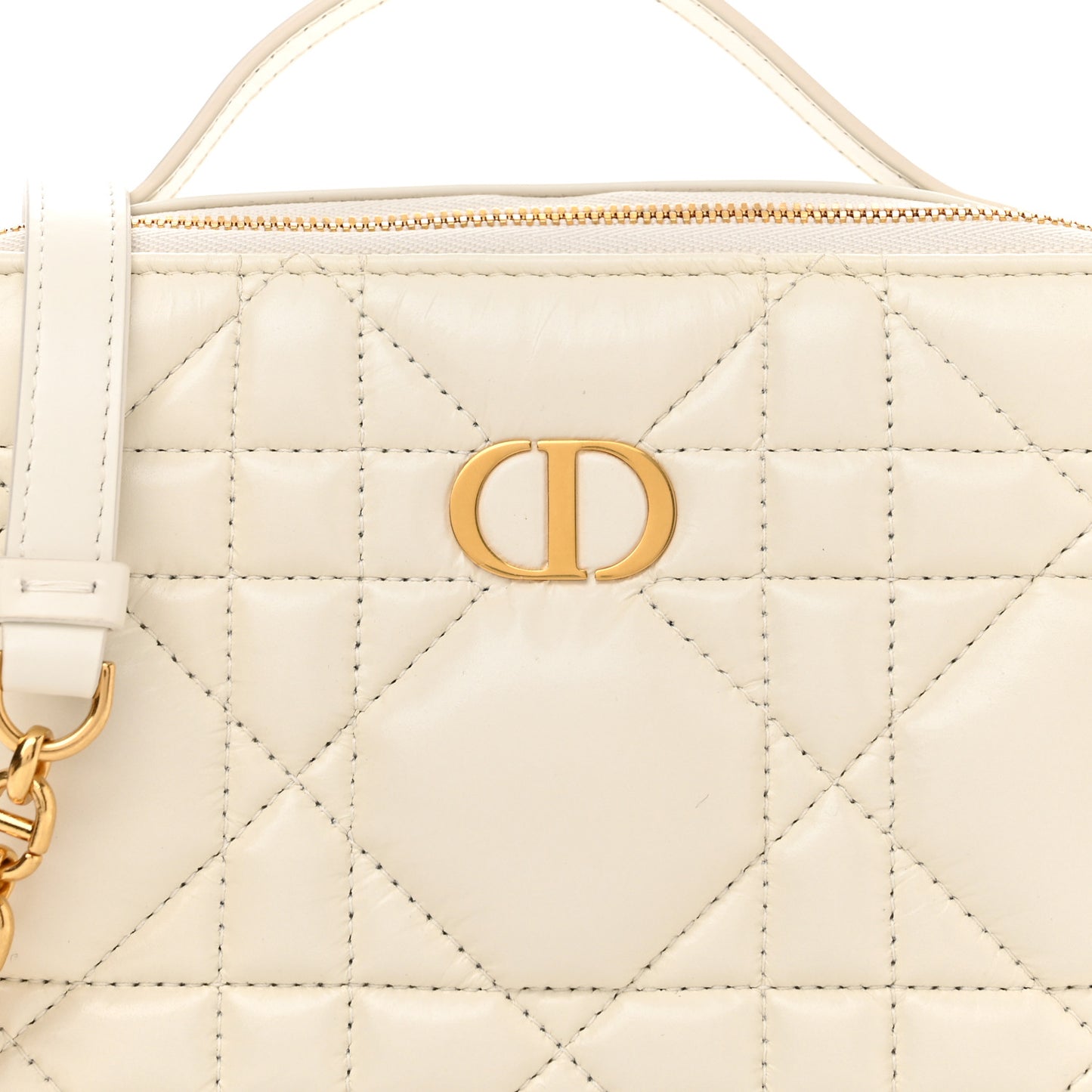 Calfskin Macrocannage Caro Box Bag Latte