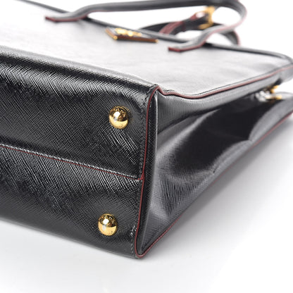 Prada Saffiano Vernice Parabole Tote Black 9 of 9