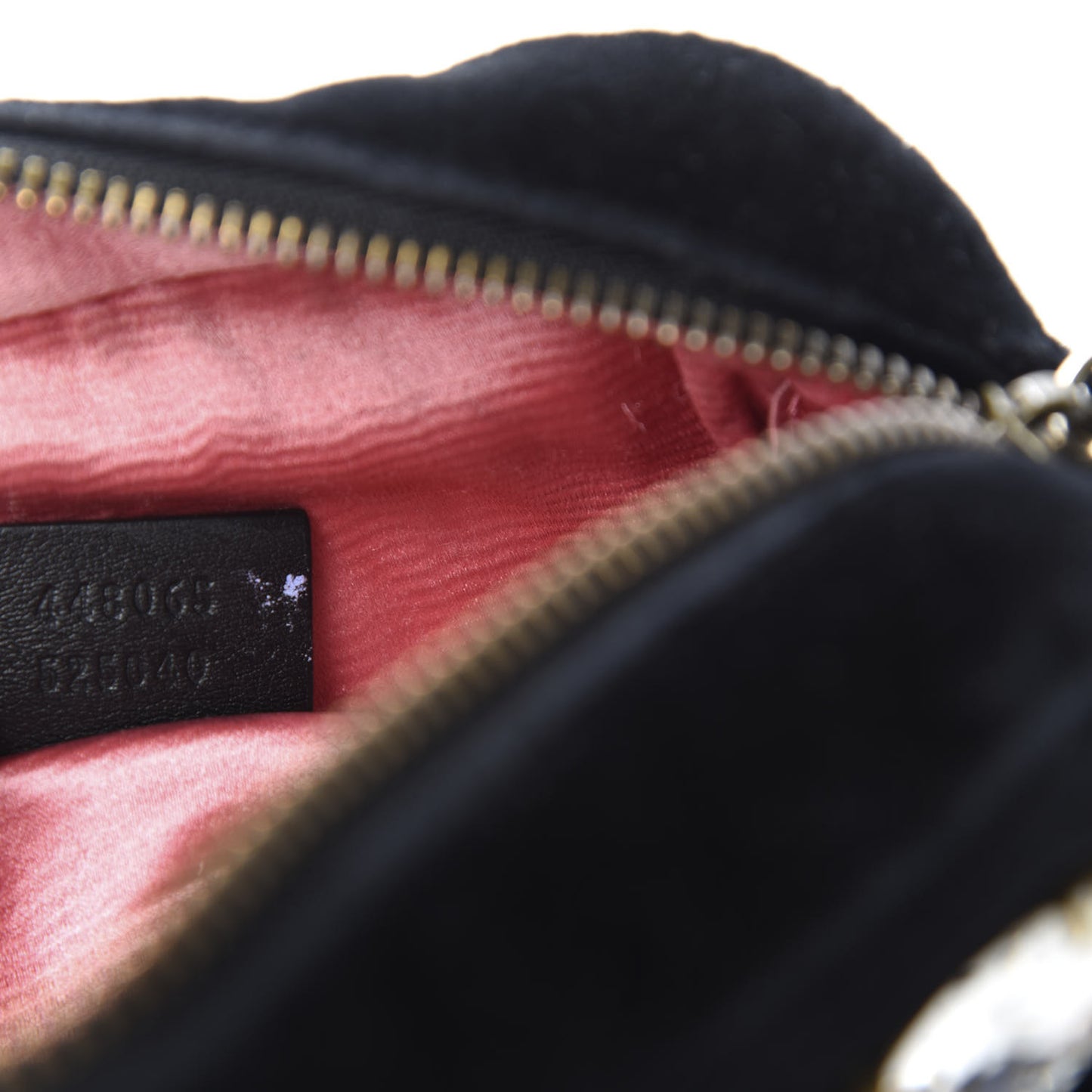 Velvet Matelasse Marquise Crystals Mini GG Marmont Chain Shoulder Bag Black