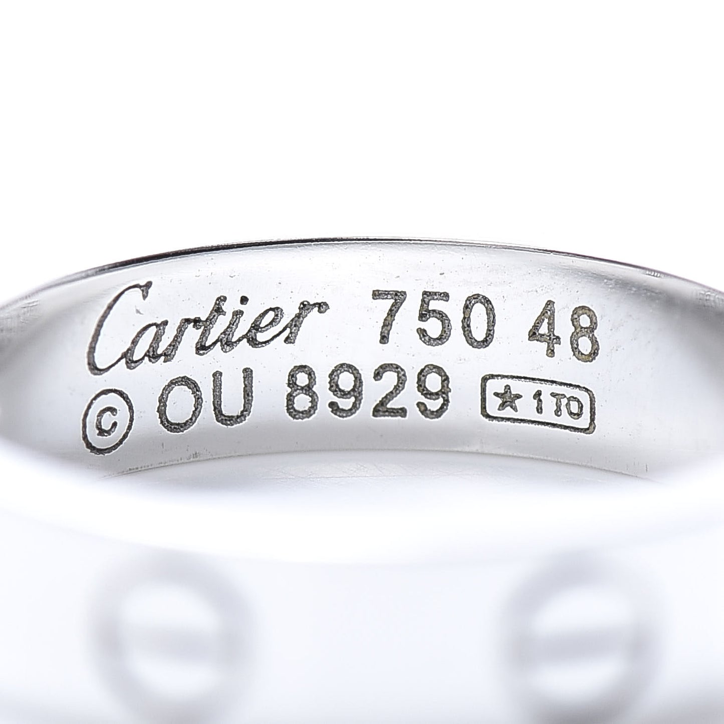 18K White Gold Diamond 4mm LOVE Wedding Band Ring 48 4.5