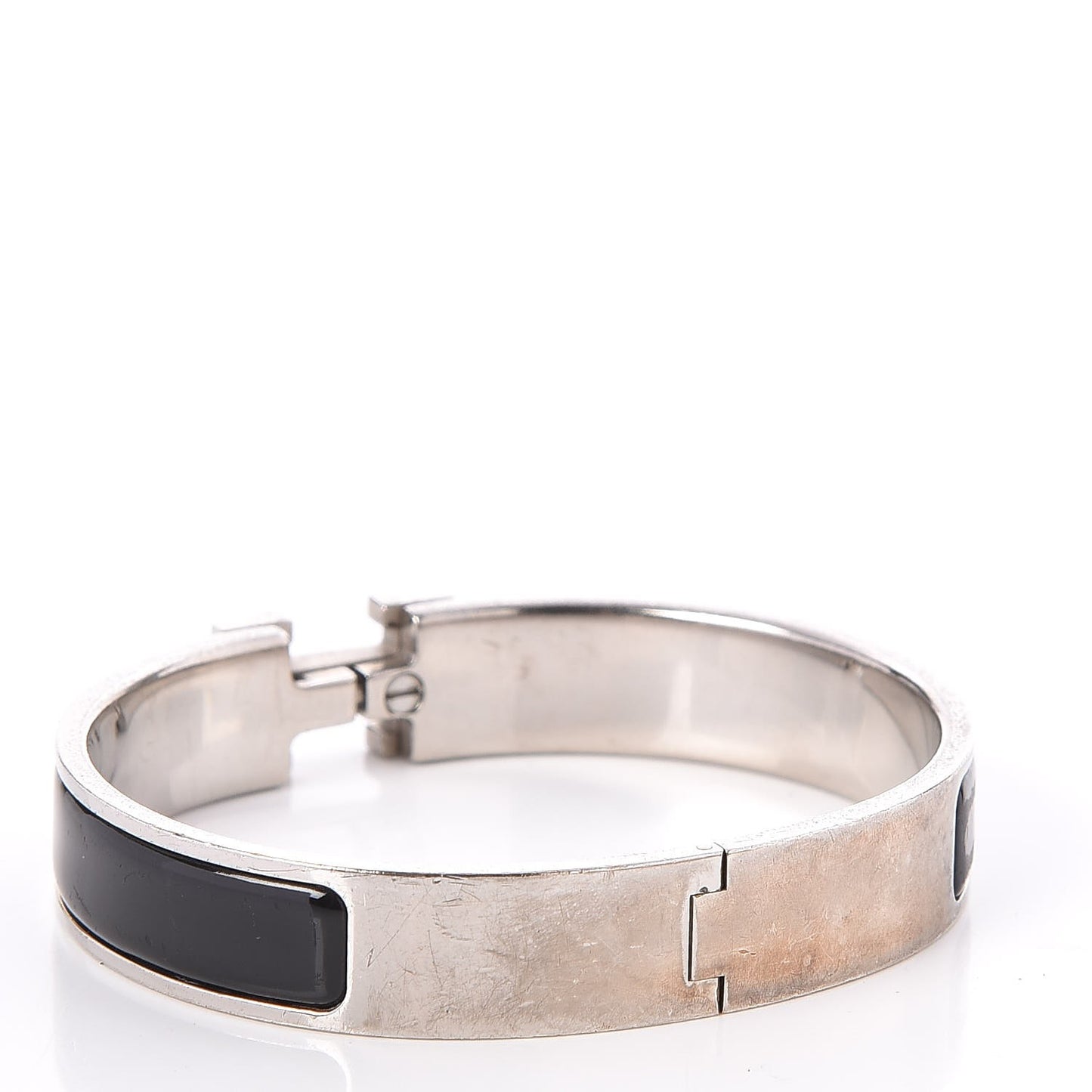 Enamel Narrow Clic Clac H Bracelet GM Black