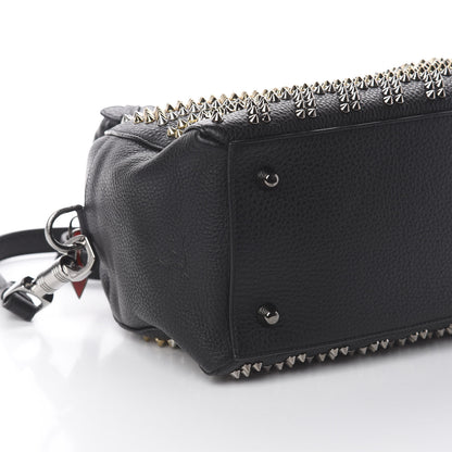 Christian Louboutin Calfskin Mix Chevron Spikes Small Panettone Bowling Bag Black 5 of 8