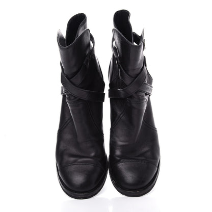 Chanel Lambskin CC Buckle Short Boots 39 Black 5 of 11