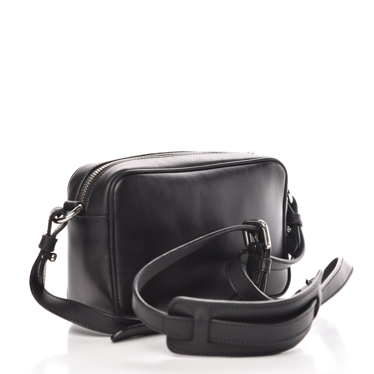 Soft Calfskin Camera Crossbody Bag Black