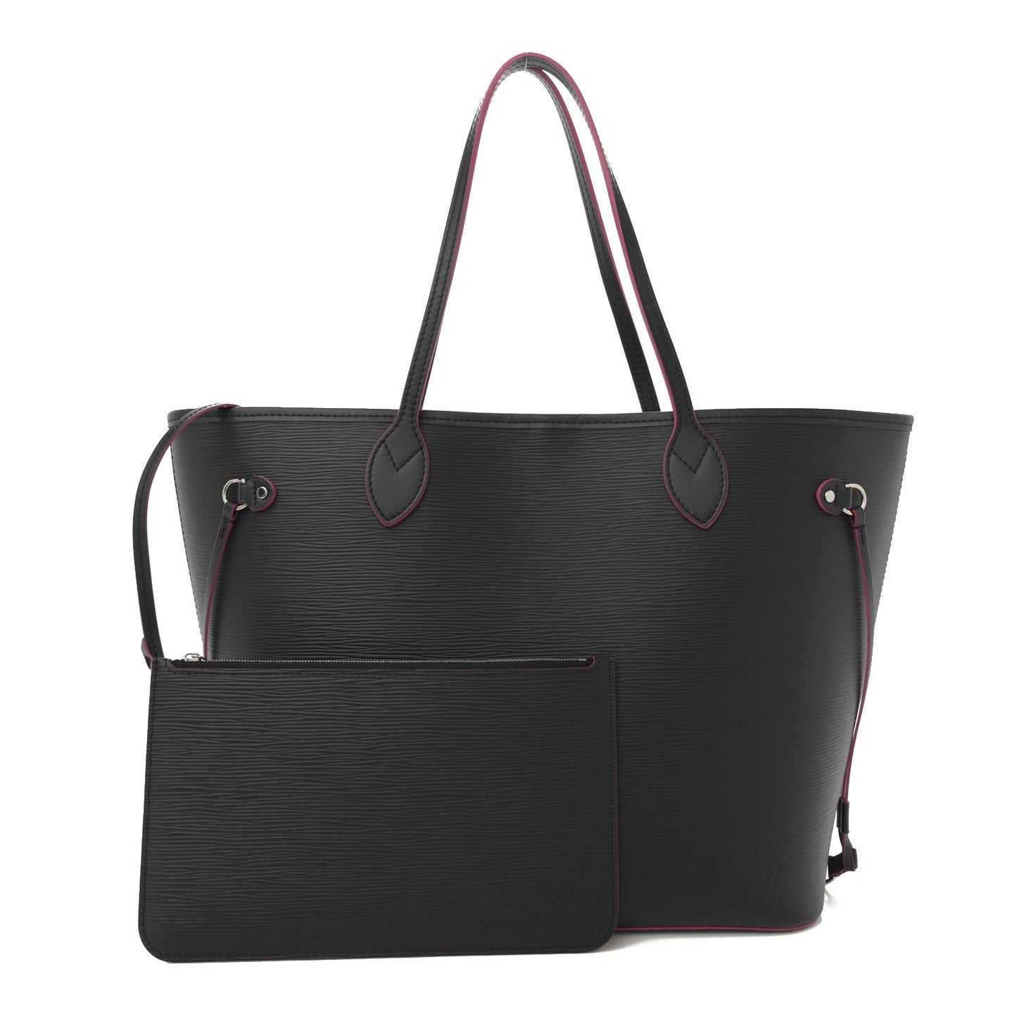 Epi Neverfull MM Black Hot Pink